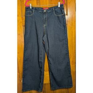 CosJeans Wide Leg Denim Jeans Dark Wash Women's Size 16W Embroidered (855)